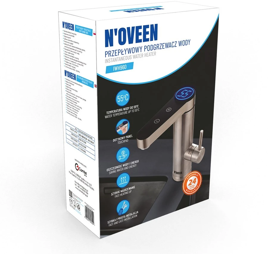 Virdulys Momentinis vandens šildytuvas N'OVEEN IWH960 INOX