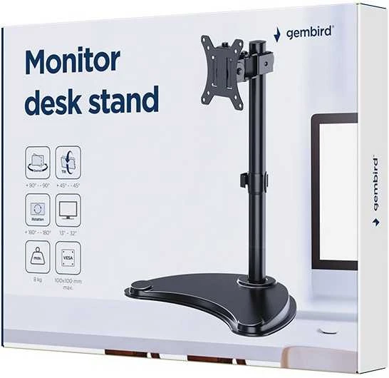 Laikiklis Gembird MS-D1ST-04 Monitorius desk stand (rotate, tilt, swivel), 13”-32”, juodas