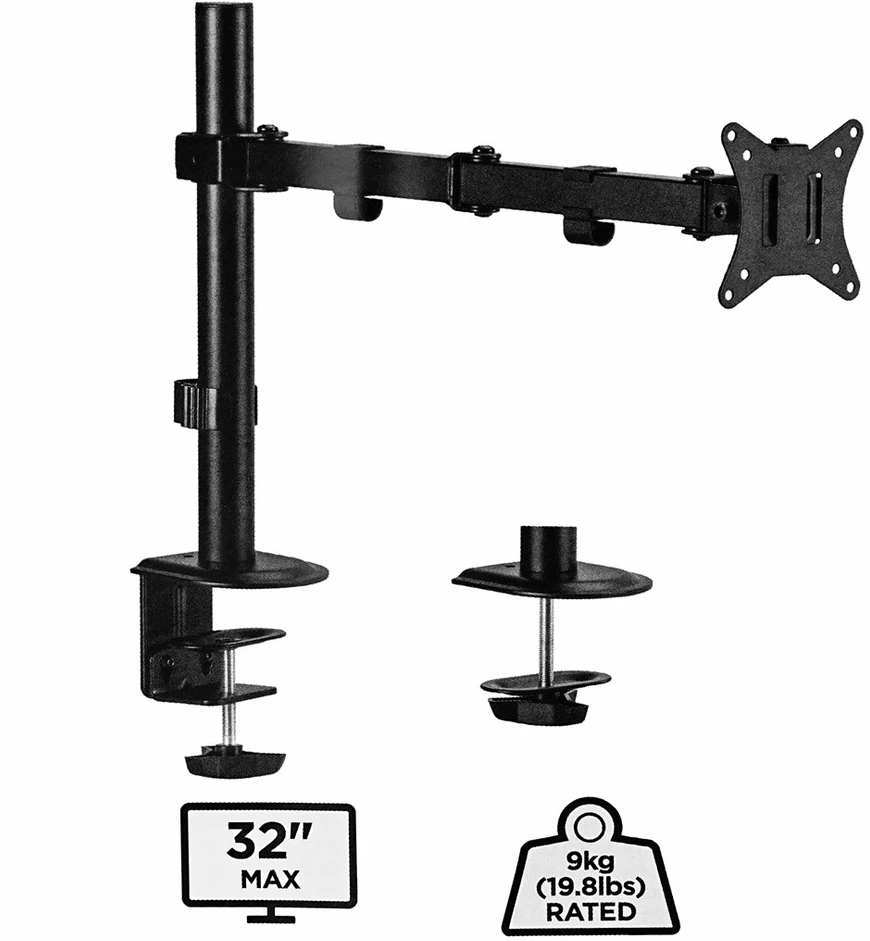 GEMBIRD MA-D1-01 reguliuojamo aukščio stalo ekrano tvirtinimo laikiklis - pasukamas, pakreipiamas, pasukamas - 17-32 colių, svoris 9kg