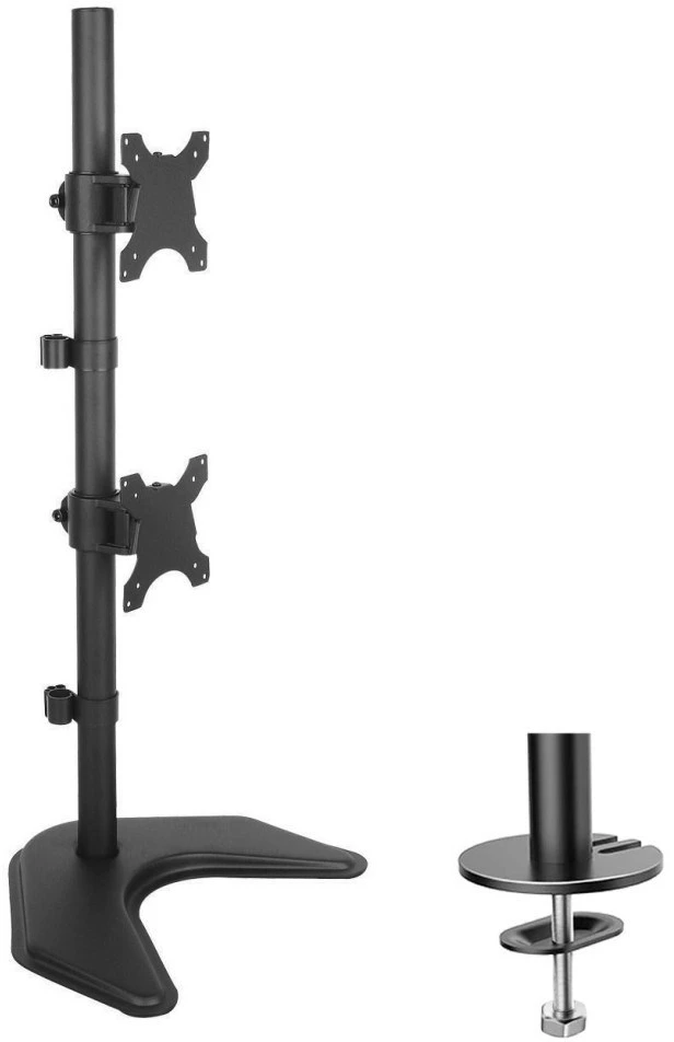 Laikiklis TECHLY 027552 Techly Dvigubas stalas LED/LCD monitoriaus rankena 13-27 2x10kg vertikaliai reguliuojama