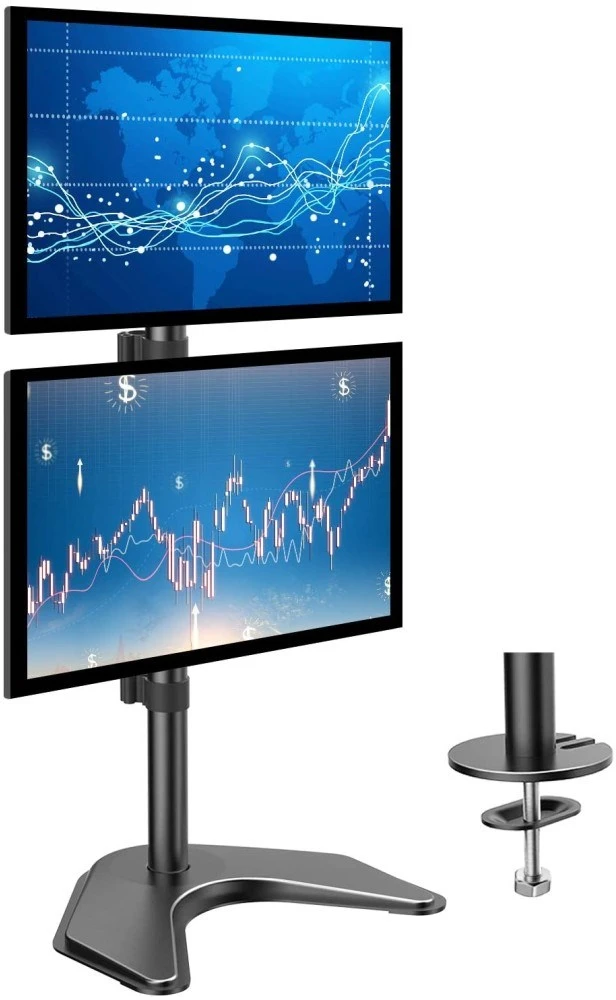 Laikiklis TECHLY 027552 Techly Dvigubas stalas LED/LCD monitoriaus rankena 13-27 2x10kg vertikaliai reguliuojama