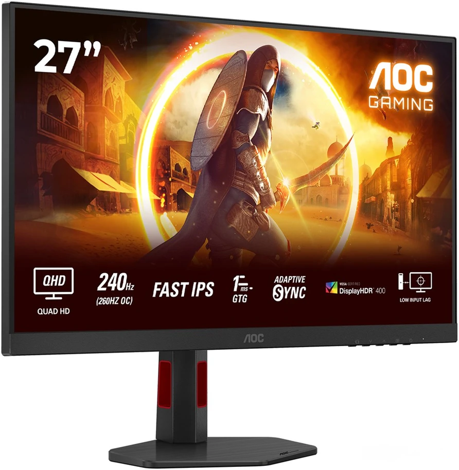 Monitorius AOC Q27G4ZR | 27 " | Fast IPS | QHD | 16:9 | 240 Hz | 1 ms | 2560 x 1440 pikselių | 400 cd/m² | HDMI jungtys quantity 2 | Juodas