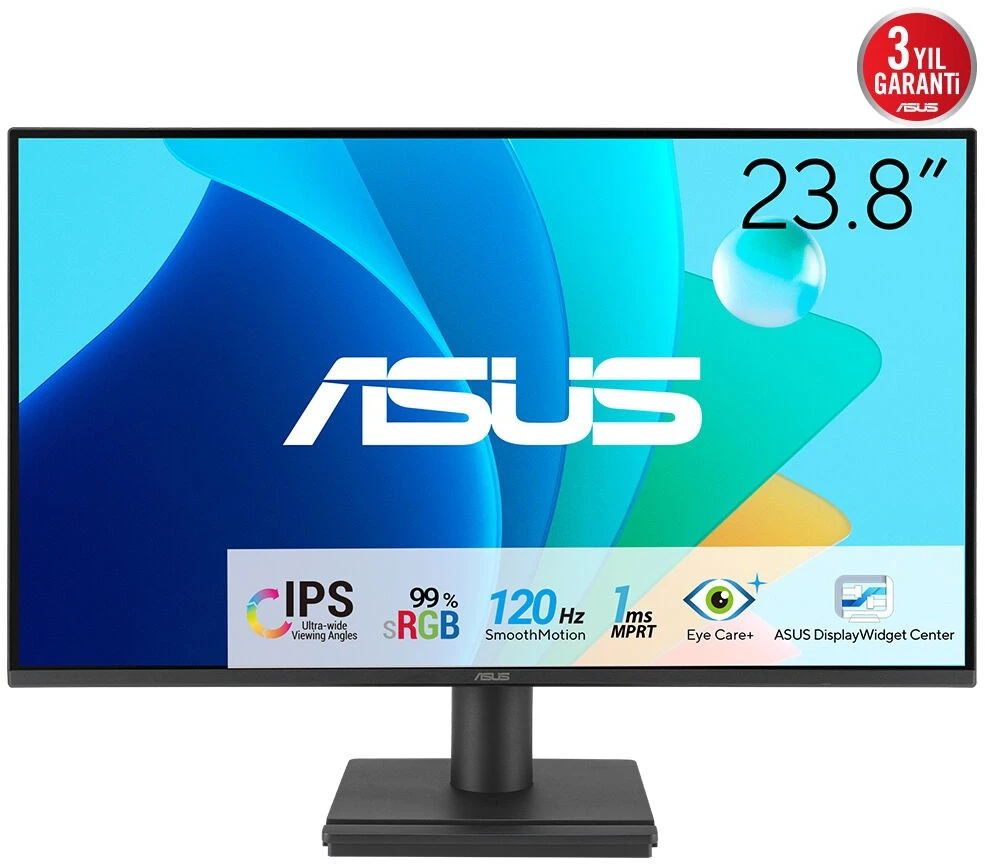 Monitorius ASUS VA249HG 23,8 colio IPS WLED FHD 16:9 120Hz 300cd/m2 1ms HDMI D-Sub Juodas