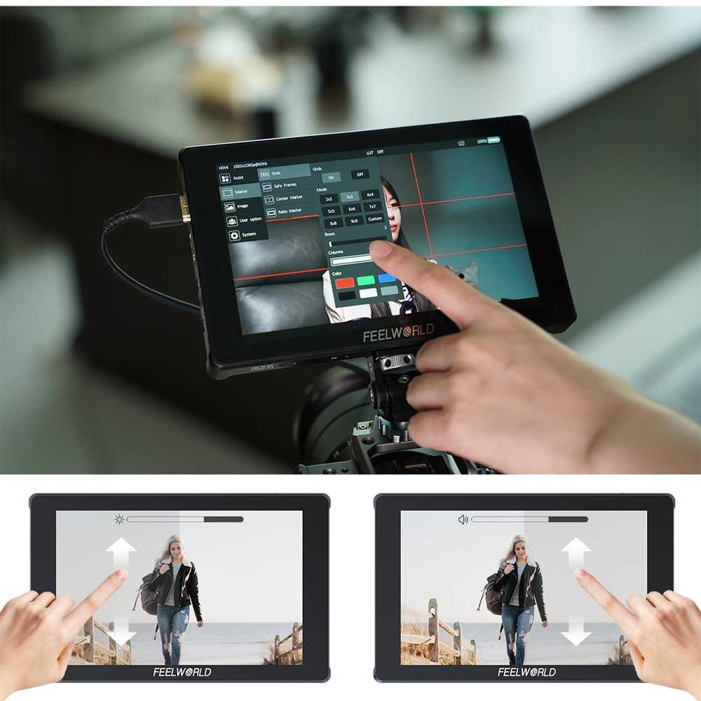 Monitorius - Feelworld F7 PLUS 7" 1920x1200 IPS 4K HDMI Jutiklinis Ekranas