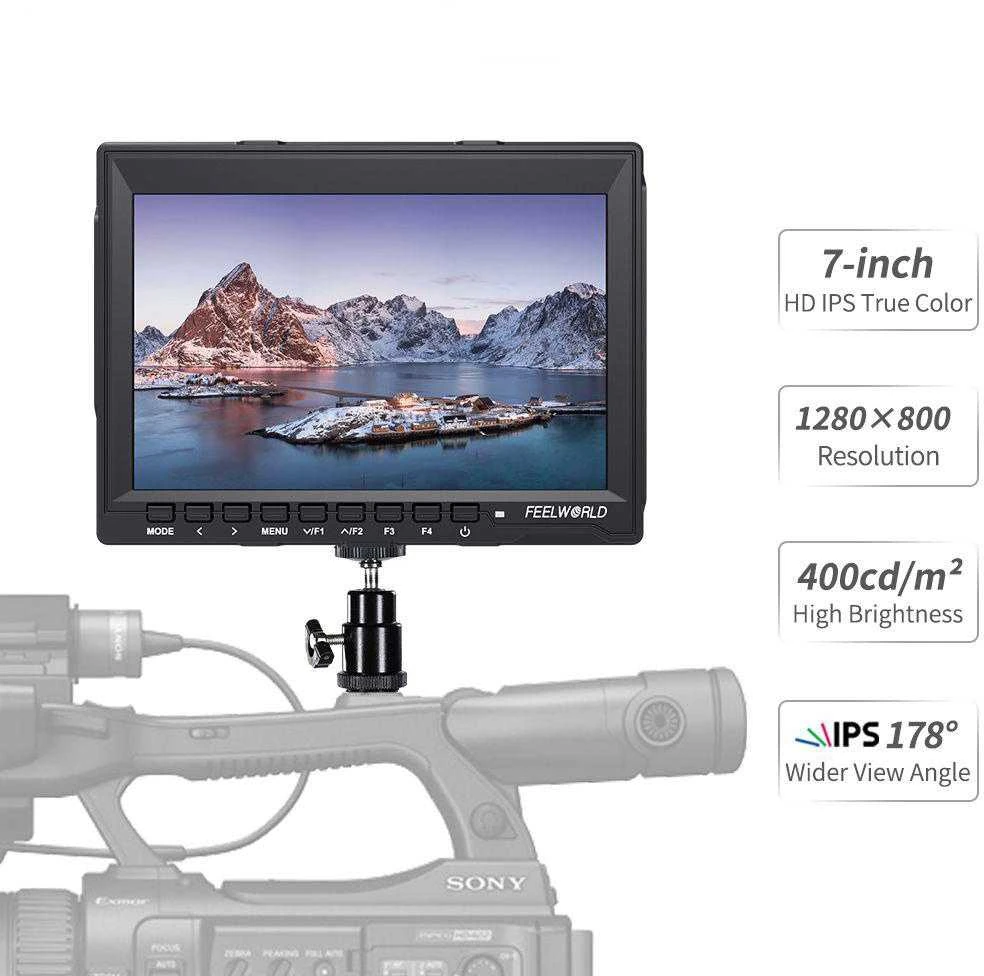 Monitorius - Feelworld FW759 7" 1280x800 IPS HDMI AV Nešiojamas