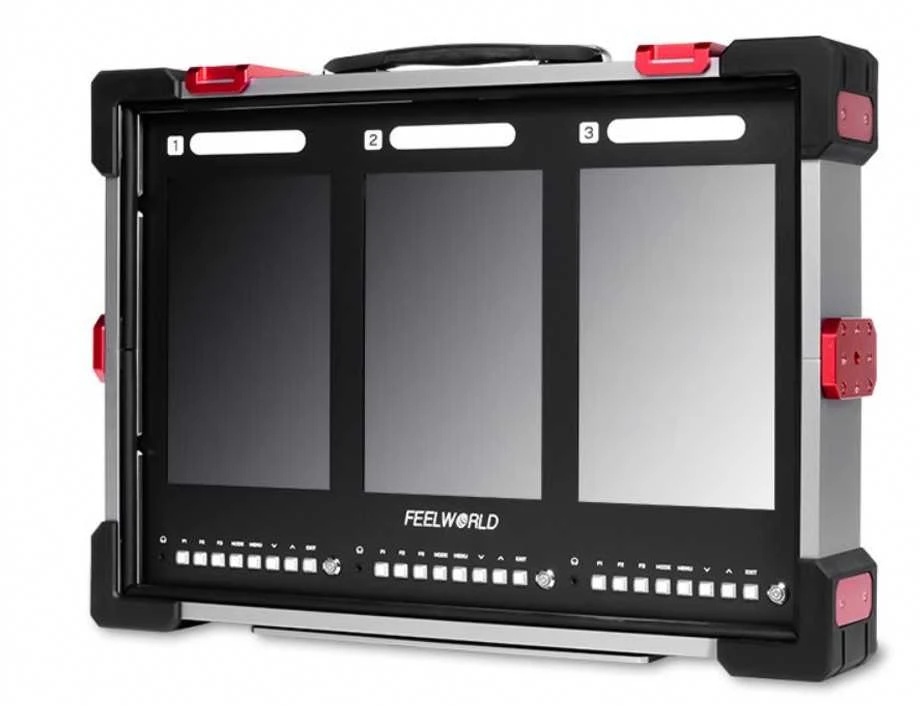Stacionarus kompiuteris Monitorius - Feelworld PS101 3x 10.1" 1200x1920 HDMI 2.0 3G-SDI Aliuminio Korpusas