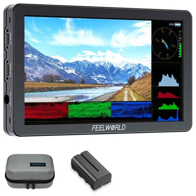 „Monitorius“ – „Feelworld T6“ 6 colių įstrižainės „Full HD IPS“ ekranas su 450 cd/m² HDR raiška