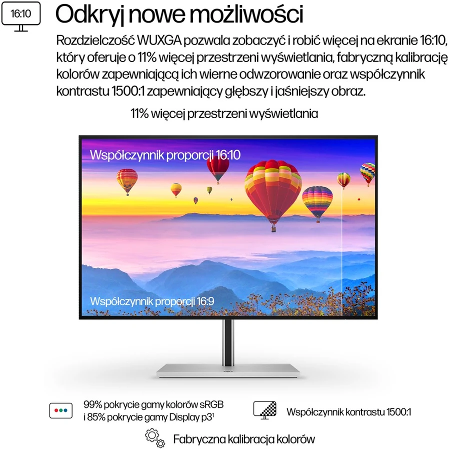 Hewlett Packard (HP) HP 724pu Series 7 Pro WUXGA įkrovimo monitorius – 24 colių 1920x1200 WUXGA 350 nitų 100Hz AG, IPS, USB-C(100W)/HDMI/DisplayPort Daisy-Chain, 4x USB-A, RJ-45/tilt/, reguliuojamas aukštis pasukamas / pasukamas, 3 metai (pakeičia Z24u G3)