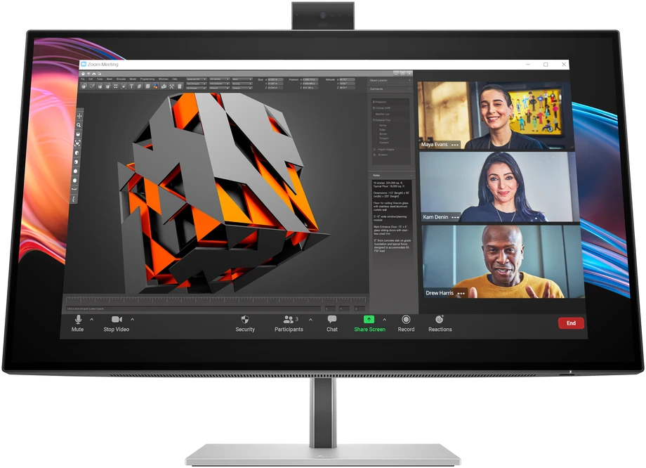 HP 727pm Series 7 Pro 4K Conferencing Monitorius – 27 colių 3840x2160 UHD 400 nitų 60Hz AG, IPS Juodas HDR 400, USB-C(100W/15W)/HDMI/DisplayPort Daisy-Chain, žiniatinklio garsiakalbiai, 5x, USB-5 RJ-45 LAN, reguliuojamas aukštis/pakreipimas/sukamas/sukamas, 3 metai