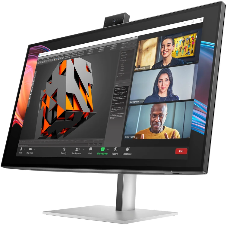 HP 727pm Series 7 Pro 4K Conferencing Monitorius – 27 colių 3840x2160 UHD 400 nitų 60Hz AG, IPS Juodas HDR 400, USB-C(100W/15W)/HDMI/DisplayPort Daisy-Chain, žiniatinklio garsiakalbiai, 5x, USB-5 RJ-45 LAN, reguliuojamas aukštis/pakreipimas/sukamas/sukamas, 3 metai