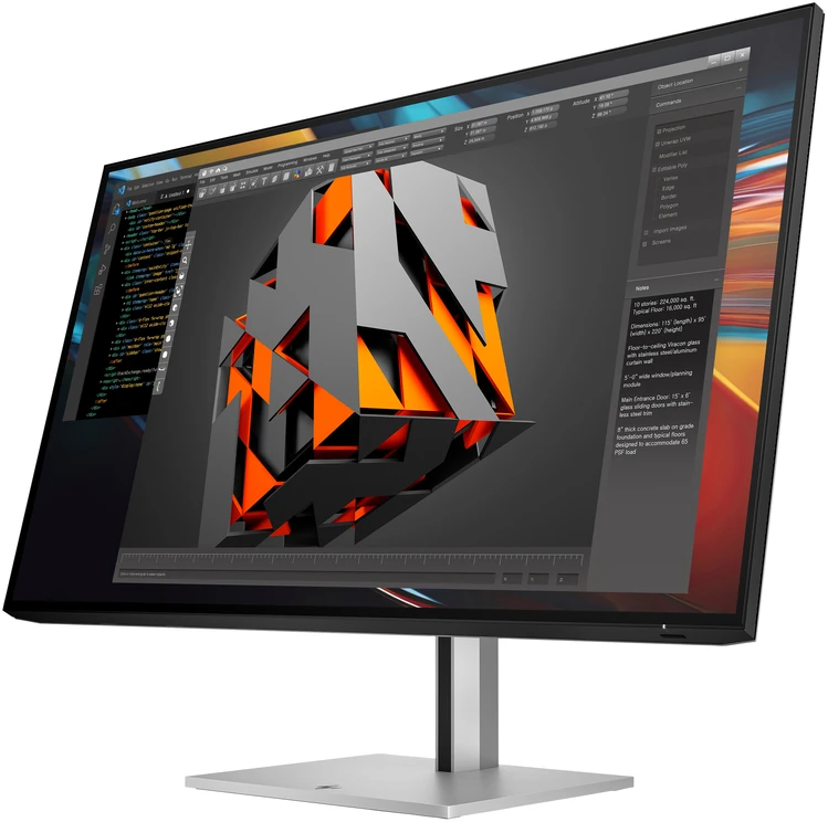 Hewlett Packard (HP) HP 732pk Series 7 Pro 4K TB4 įkrovimo monitorius - 31.5" 3840x2160 UHD 400 nitų 60Hz AG, IPS Juodas HDR 400, USB-C (100W/15W)/HDMI/DisplayPort Daisy-Chain, 4x USB-A, RJ-45 LAN, reguliuojamo aukščio/pakreipimo/pasukimo/sukimosi, 3 metai (pakeičia Z32k G3)
