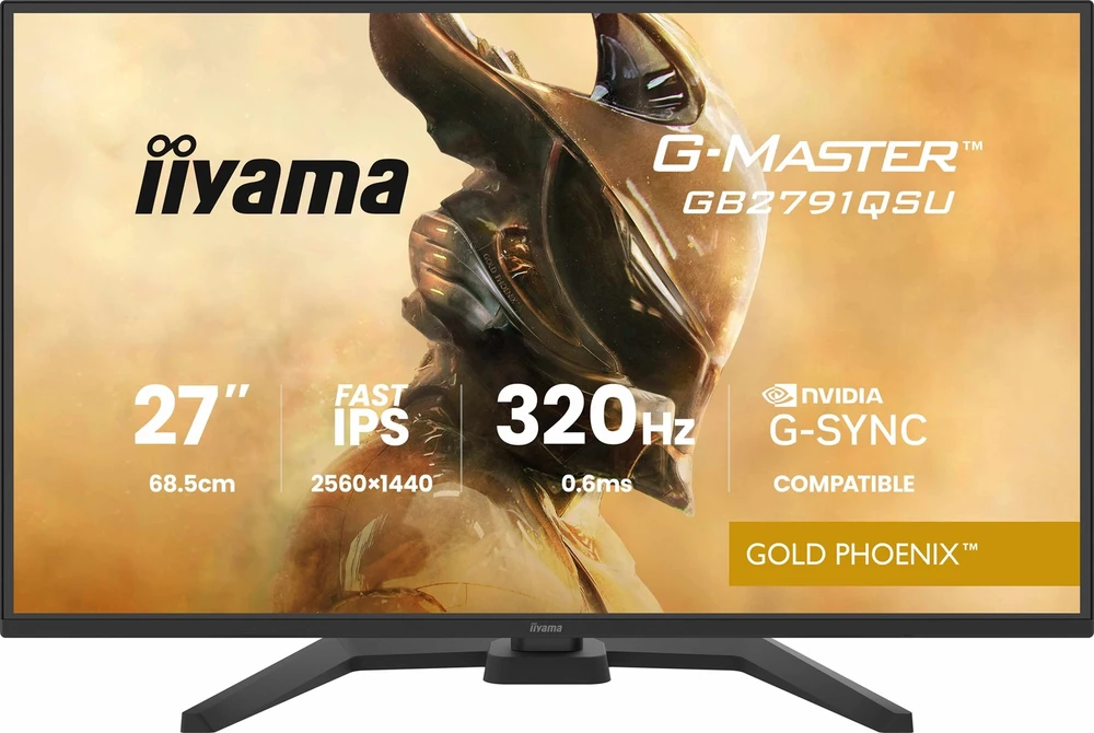 Monitorius iiyama G-Master GB2791QSU-B1 Gold Phoenix - 320Hz | QHD | Fast IPS | 27" | HDMI 2.1 | DP 1.4 | HDR10 | USB-C
