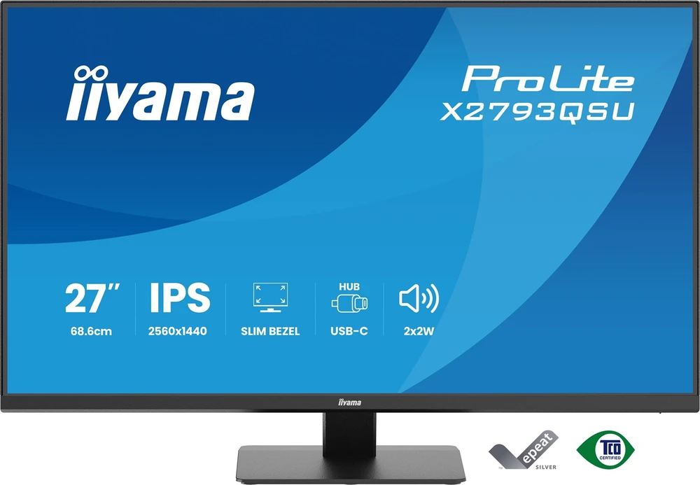 iiyama ProLite X2793QSU-B1 computer monitorius 68.6 cm (27") 2560 x 1440 pikselių Quad HD LED Juodas