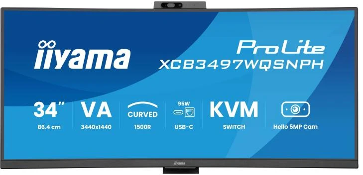 Monitorius iiyama ProLite XCB3497WQSNPH-B1 - 120Hz | UWQHD | 34'' | VA | 0.4ms
