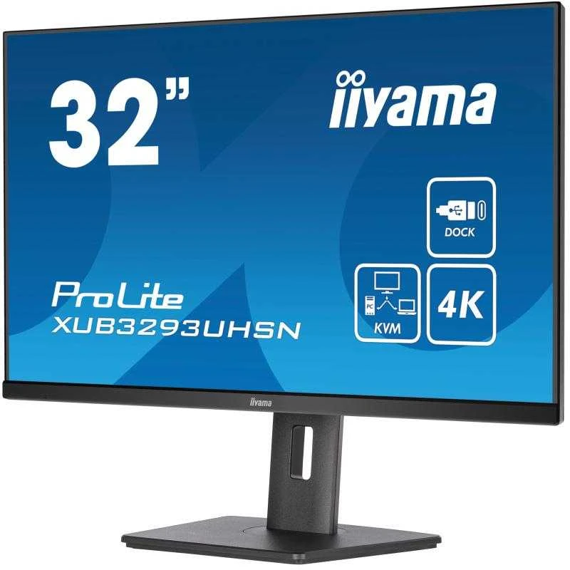 Monitorius Iiyama ProLite XUB3293UHSN-B5, 32" 4K UHD IPS 16:9, 4 ms, matinis, juodas