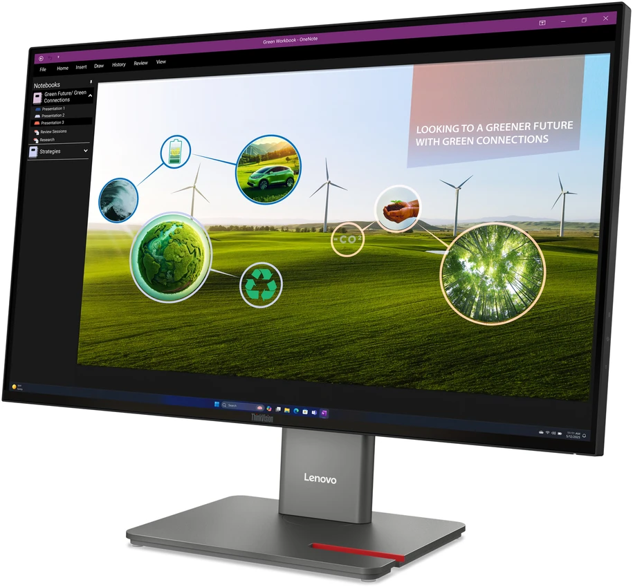 Monitorius Lenovo | ThinkVision | P27Q-40 | 27 " | IPS | 16:9 | 120 Hz | 4 ms | 350 cd/m² | HDMI jungtys quantity 1 | Eclipse juodas | Garantija 36 mėn.