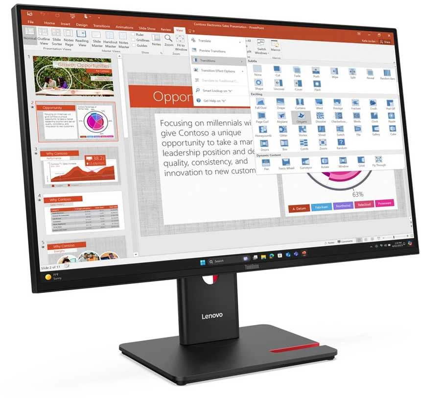Monitorius Lenovo ThinkVision T27-40 LED ekranas 68.6 cm (27") 1920 x 1080 pikselių Full HD Juodas