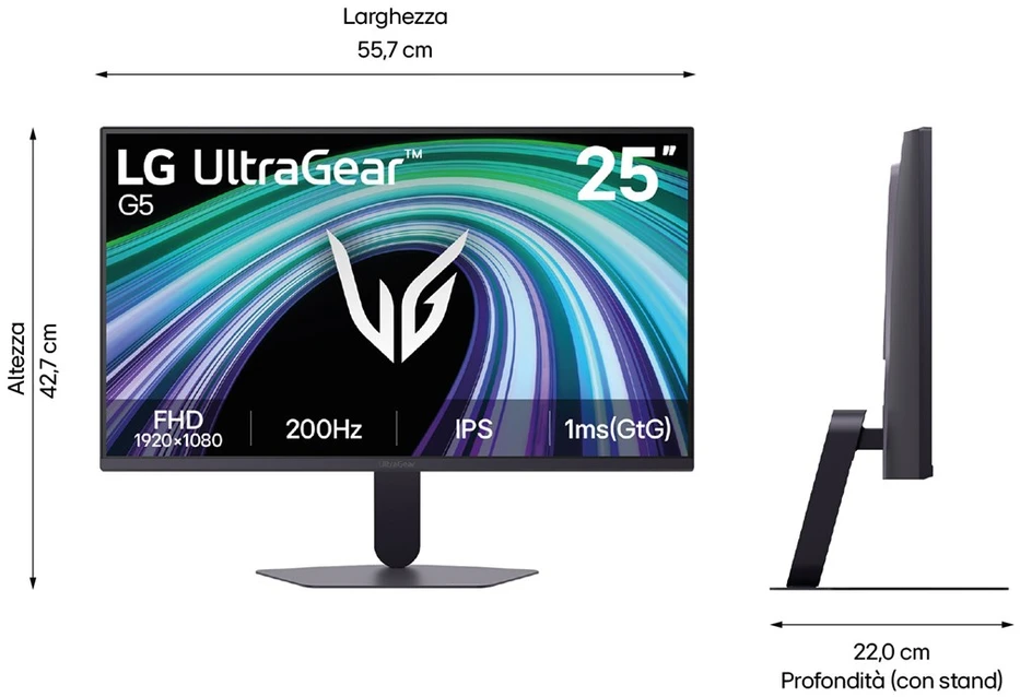 Monitorius - LG 25G523B-B 24,4″ 200 Hz juodas