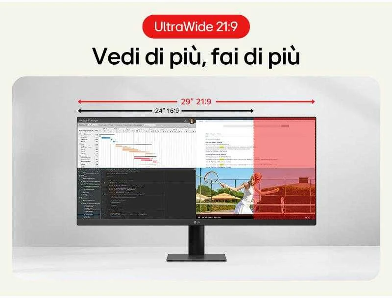 LG 29U511A-B computer monitorius 73.7 cm (29") 2560 x 1080 pikselių WFHD LCD Juodas