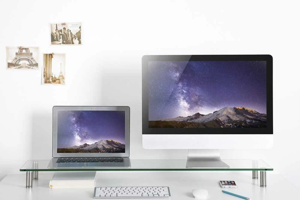 Laikiklis Gembird MS-TABLE-GL-01 stiklinis monitoriaus stovas, didelis