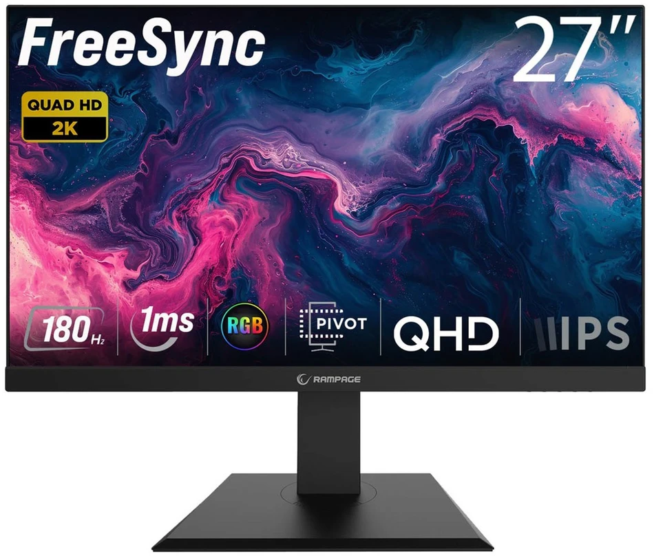 RAMPAGE MIRACLE 27-inch 180Hz 1ms QHD 2K Gaming Monitorius