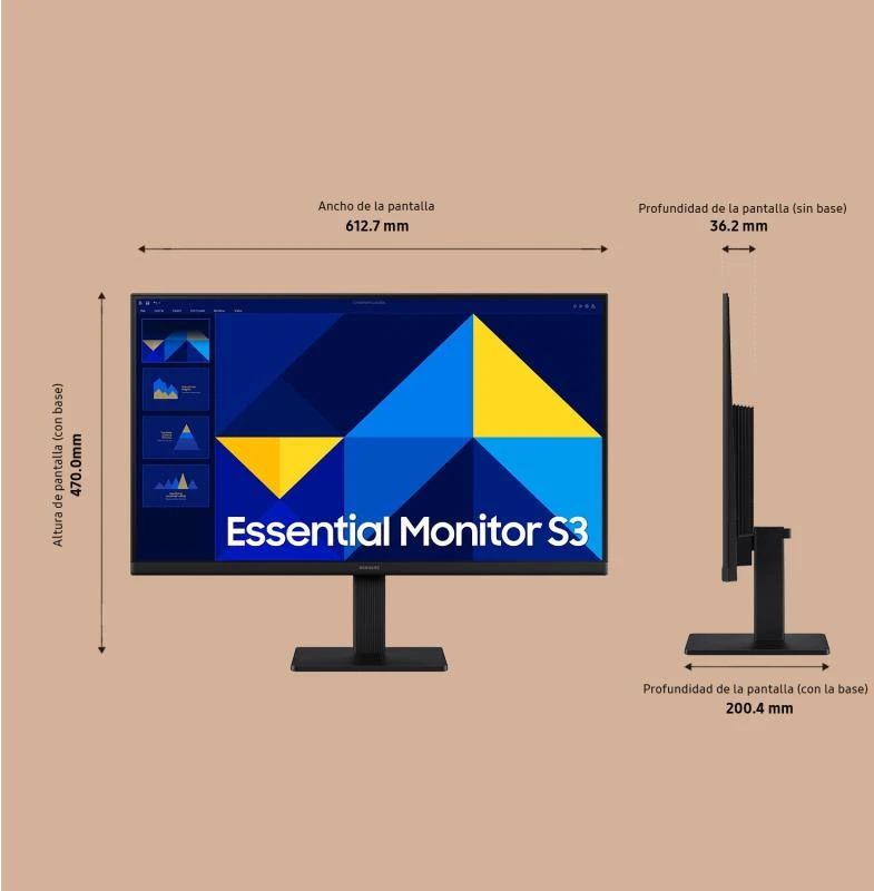 Monitorius - Samsung LS27D304GAUXEN 27" Full HD 100Hz Flicker-Free Eye Saver Juodas