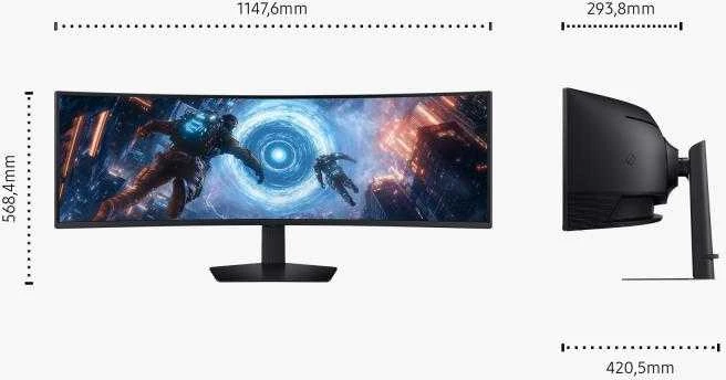 Monitorius Samsung | LS49FG910EUXEN | 49 " | VA | DQHD | 32:9 | 144 Hz | 1 ms | 5120 x 1440 pikselių | 350 cd/m² | HDMI jungtys quantity 2 | Juodas