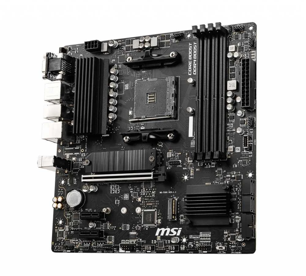 Pagrindinė plokštė MSI B550M PRO-VDH | AMD procesorių šeima | Procesoriaus lizdas AM4 | DDR4 | Atminties lizdai 4 | SATA jungčių skaičius 4 | Lustų rinkinys AMD B | Mikro ATX