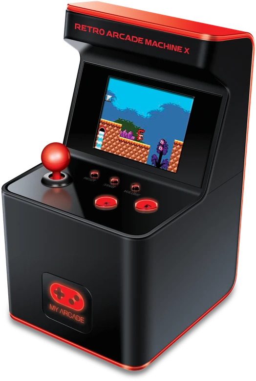 Žaidimų konsolė - MY ARCADE Machine X 16 bitų 300 žaidimų nešiojama 2,5 colio LCD 3 AA baterijos