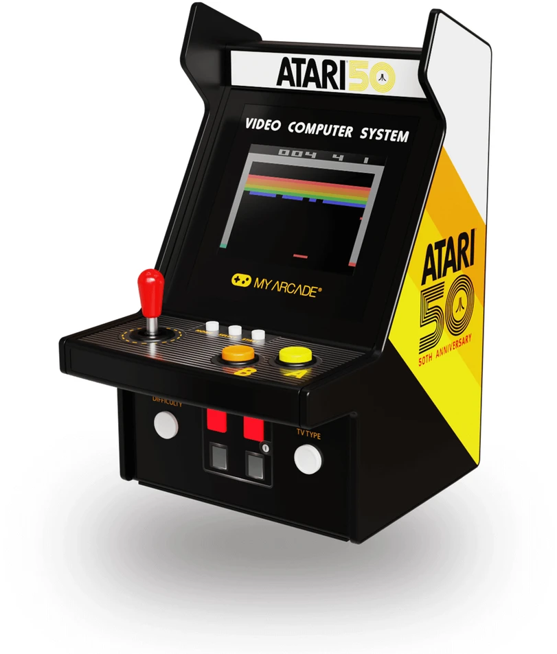Žaidimų konsolė - MY ARCADE Atari Micro Player PRO 100 žaidimų 50-mečio 6,75″