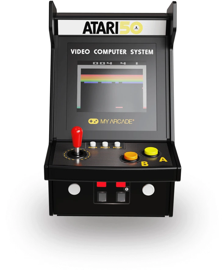 Žaidimų konsolė - MY ARCADE Atari Micro Player PRO 100 žaidimų 50-mečio 6,75″