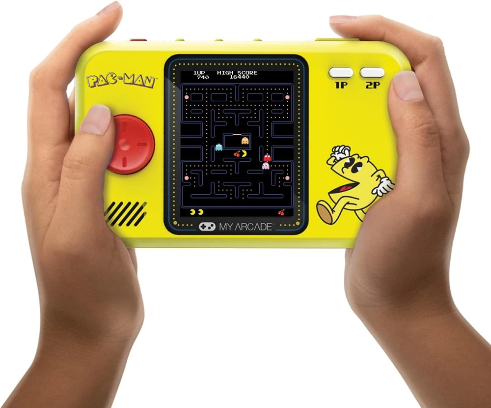 Žaidimų konsolė - My Arcade Pac-Man Pocket Player Pro 2,75 colio spalvotu vertikaliu ekranu, USB-C, 4 AA baterijomis