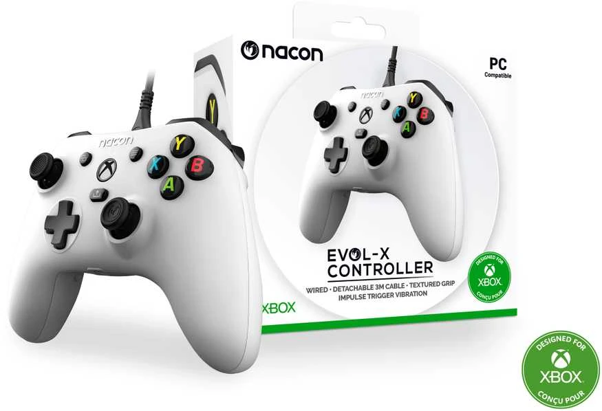 Žaidimų Valdiklis - Nacon Evol XBOX Valdiklis, Impulsiniai Trigeriai, 4 Vibracijos Varikliai, Laidinis, Baltas