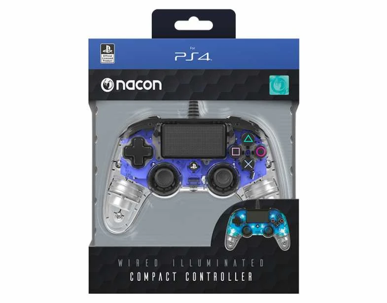 NACON PS4OFCPADCLBLUE žaidimų valdiklis Žaidimų pultelis PlayStation 4 Analoginis / skaitmeninis Mėlyna, Permatomas