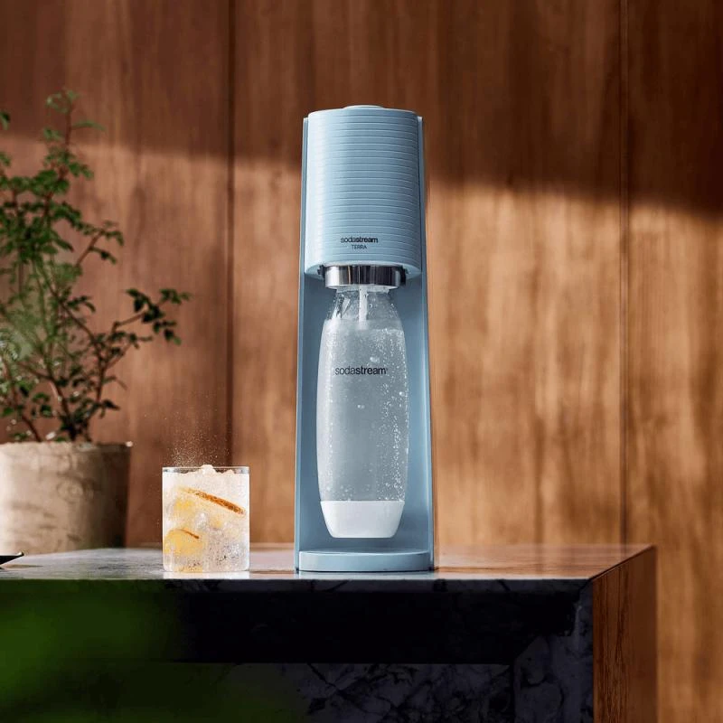 Gazuotų gėrimų gaminimo aparatas SodaStream Terra, šviesiai mėlynas