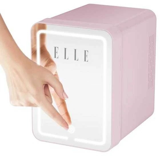 ELLE 4L mini šaldytuvas su LED makiažo veidrodėliu, violetinė