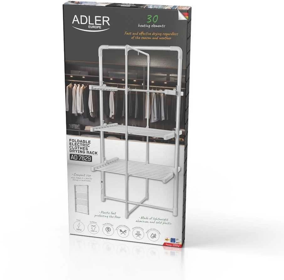 Adler | Foldable Electric Clothes Dryer | AD 7829 | 300 W | Sidabrinis/Baltas