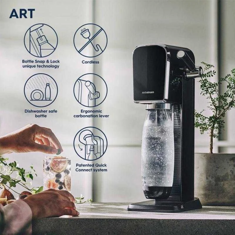Gazuotų gėrimų gaminimo aparatas SodaStream Terra, juodas