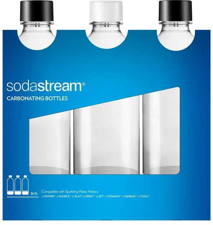 Namų Įranga - SodaStream PET Butelių Universalus 1L Rinkinys 3 Juodi