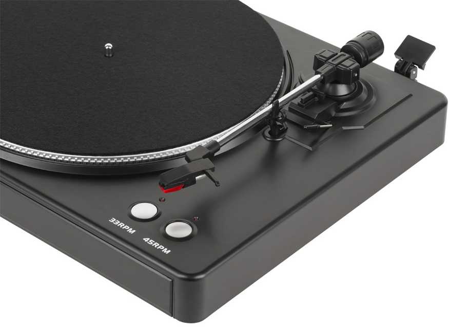 Kruger & Matz Plokštelių grotuvas - Krüger&Matz TT-501 diržo pavara 33/45 RPM Juodas
