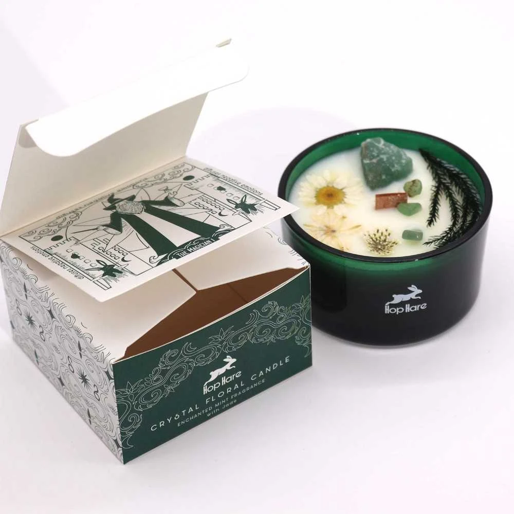 Mėtų–laimo aromato žvakė su nefritu „The Magician“ – Hop Hare