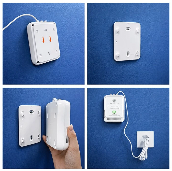 Qoltec 52654 2in1 gamtinių dujų ir anglies monoksido (CO) nuotėkio detektorius | CH4 | CO | NG | Tuya | Wi-Fi | 85 dB signalizacija | LED