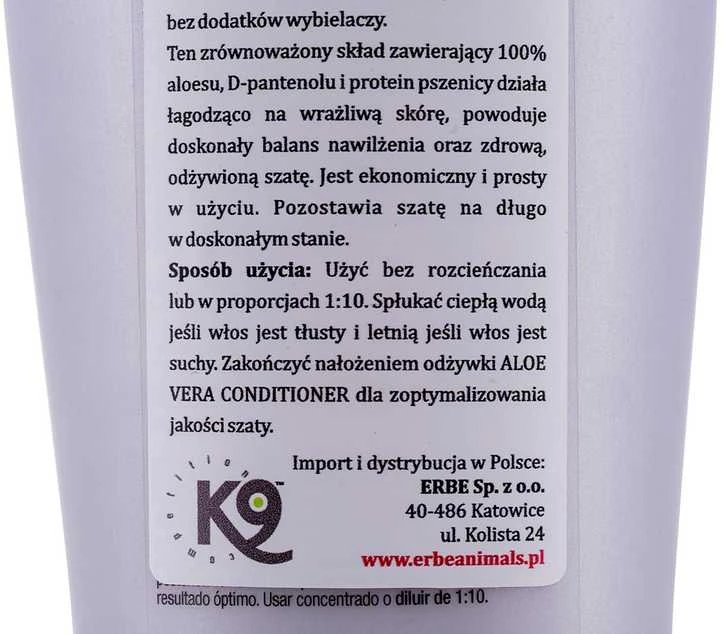 Natures Protection Gyvūnų Šampūnas - K9 Aloe Whiteness 300 ml baltam kailiui