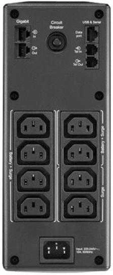 APC BACK UPS PRO BR 1600VA, 8 OUTLETS, AVR, LCD SĄSAJA