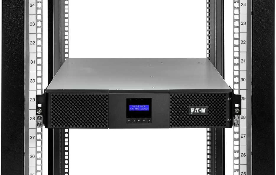 EATON 9E UPS Rack AC 200/220/230/240V 1800W 2000VA 1 fazė 6 x akumuliatoriai švino rūgšties 7Ah RS-232 USB oc 6 2U 19 Juodas