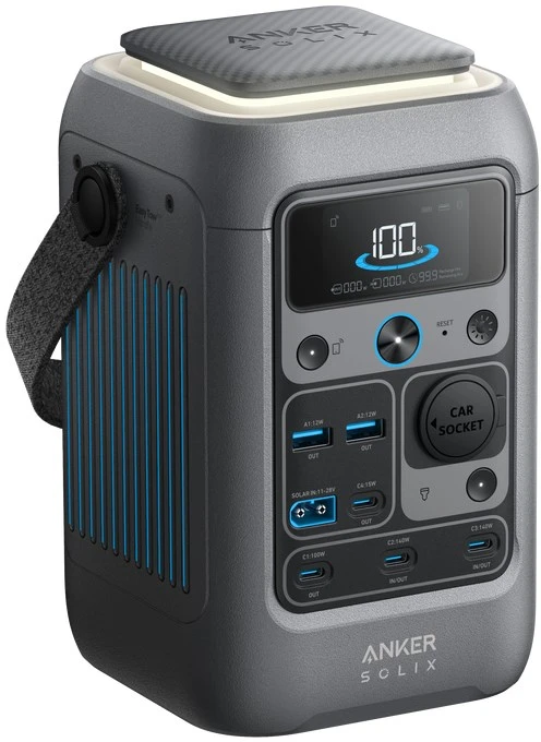 „Anker SOLIX C300“ nešiojama nuolatinės srovės maitinimo stotelė, 7 ličio geležies fosfato (LiFePO4) akumuliatoriai, 90000 mAh, 300 W