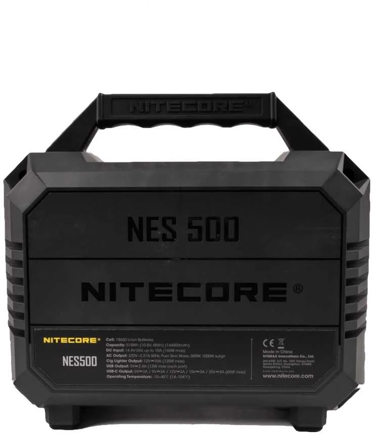 Nešiojama energijos stotis - Nitecore NES500 518Wh AC USB DC Juoda