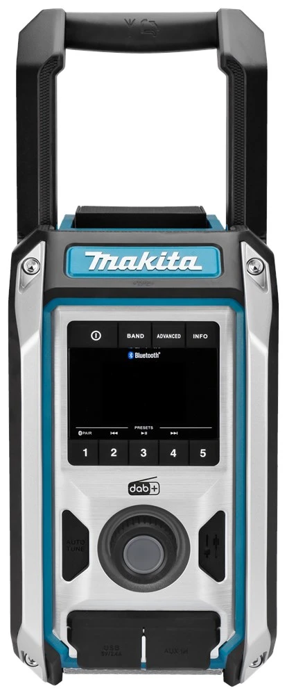 Makita DMR115 Radijas, CXT (12V Max (10,8V) / LXT (18V) baterijos, Žemųjų dažnių garsiakalbis, Bluetooth ir USB, DAB/DAB+