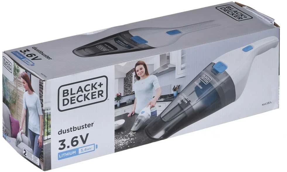 Rowenta Juodas & Decker Nešiojamas Dulkių Siurblys - Juodas & Decker NVC115JL 0,325L 3,6V Ličio Jonų Pilka/Balta