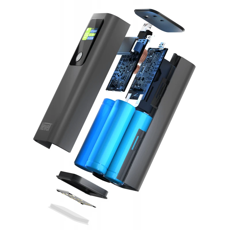 Nešiojamas Energijos Bankas - Newell Vayu 27000 mAh PD 140 W Greitas Įkrovimas, 3 Prievadai, Juoda
